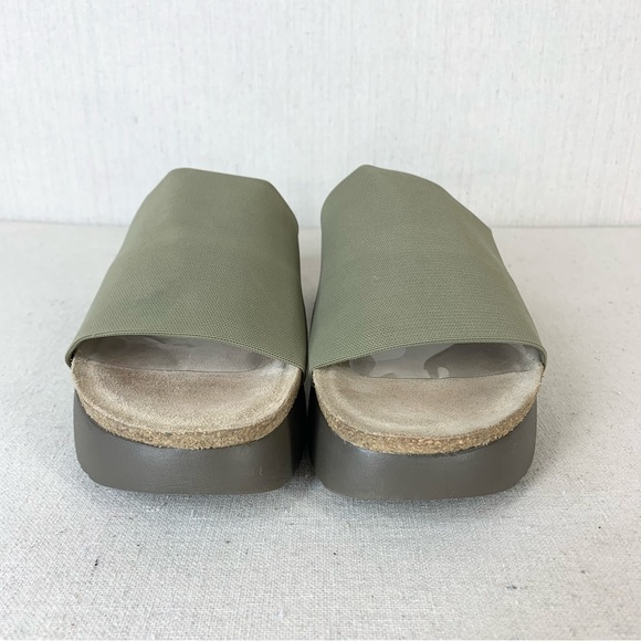 Munro Nalia Olive Green Stretch Fabric Platform Wedge Slide/Sandal - Size 9 - Picture 4 of 14
